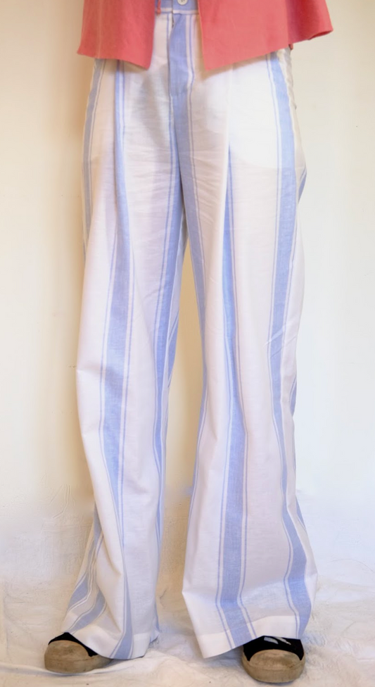 Pantaloni Jackie Righe Azzurre