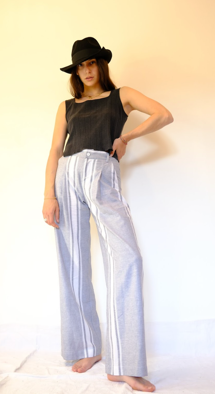 Pantaloni Jackie Righe Grigie