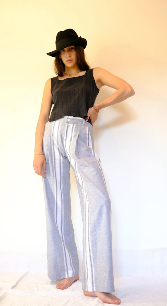 Pantaloni Jackie Righe Grigie